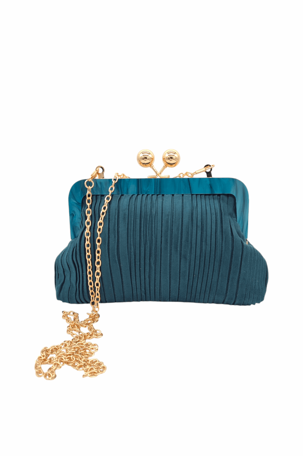 Bolso De Fiesta Clutch | Silueta | Azul Petróleo