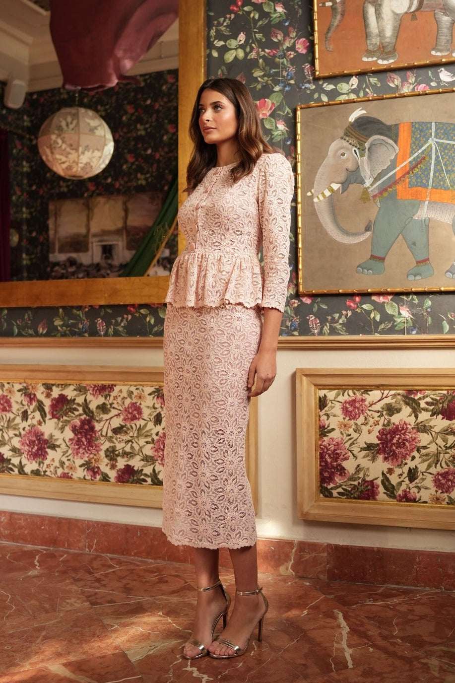 Conjunto Madre Comunión | Brocado | Rosa Nude | Charlotte