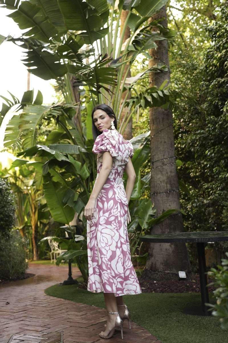 Vestido Longchamp | Invitada Boda | Lino | Estampado Flores