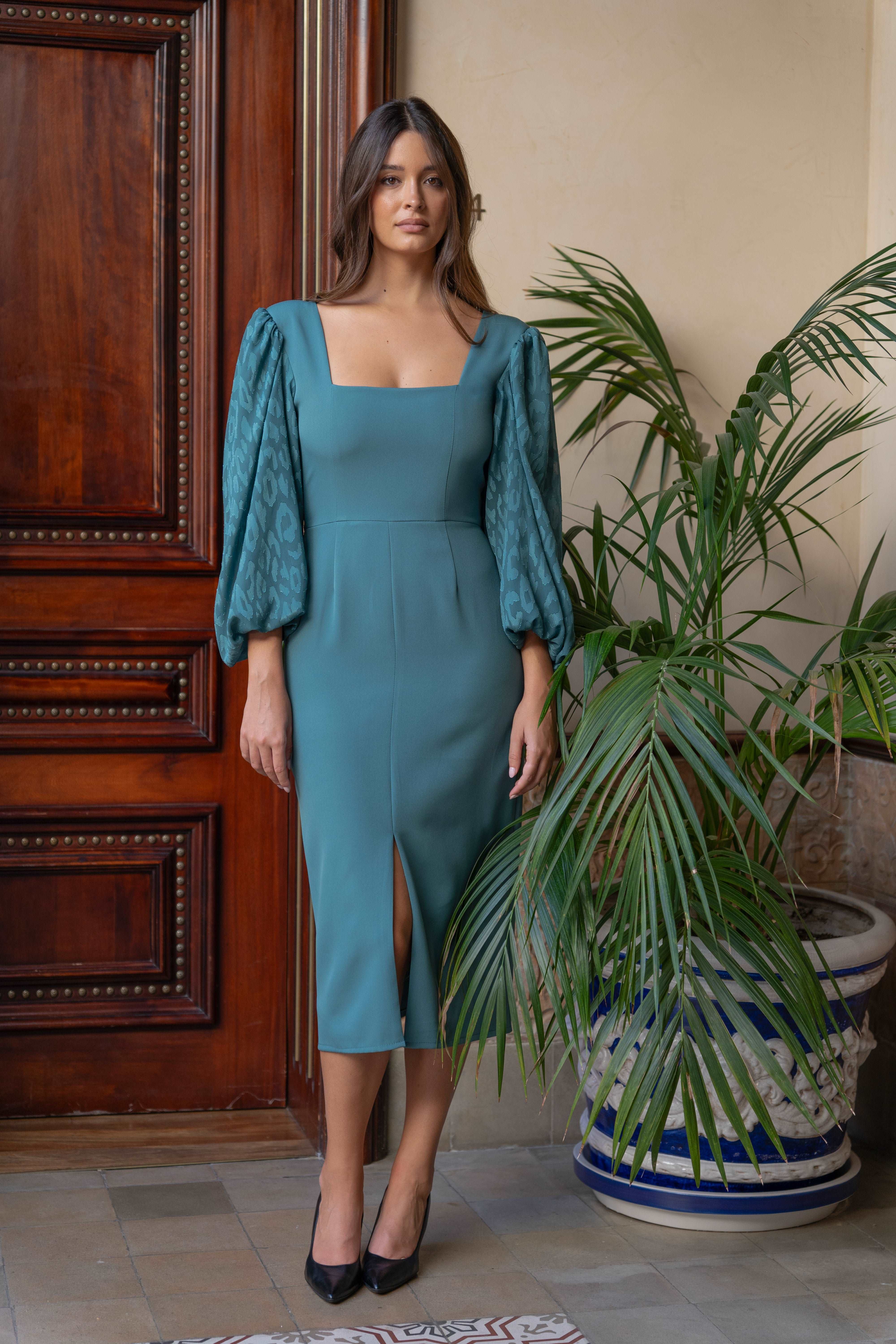 Vestido Reims | Manga De Gasa | Verde | 1. Ud. Última Talla XL