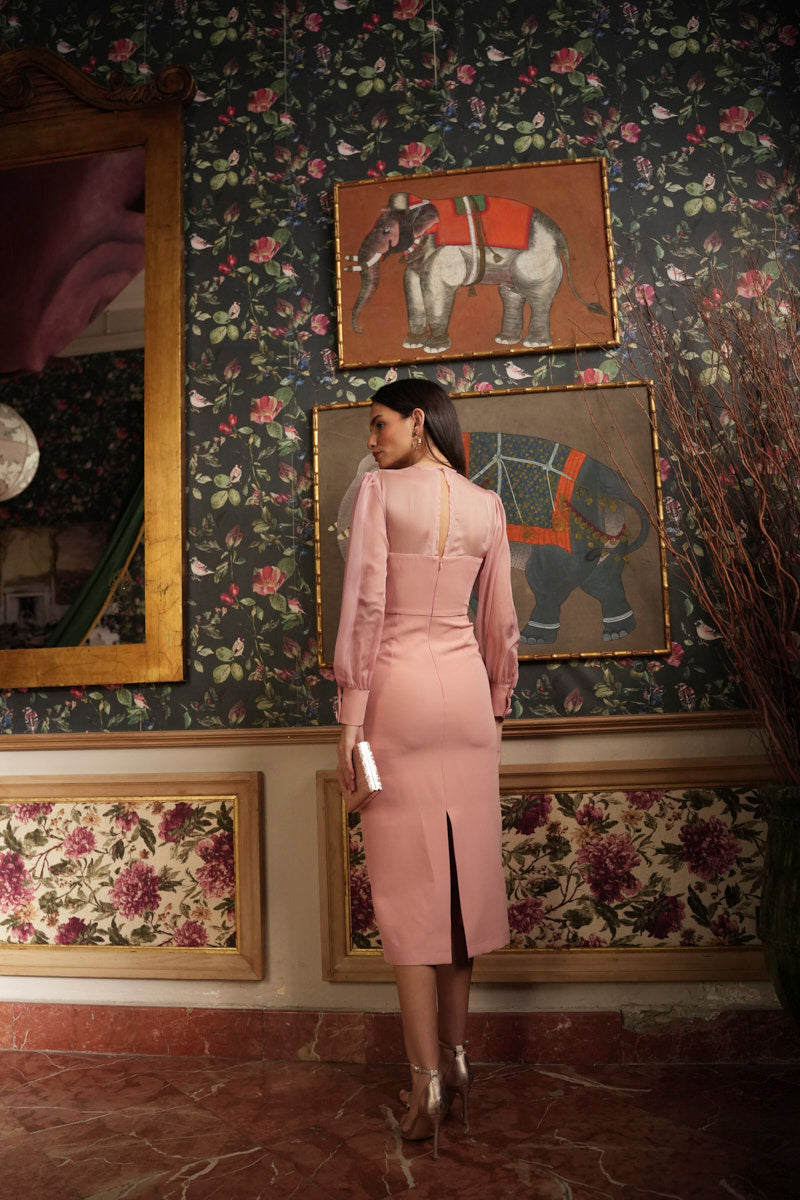 Vestido Madre Comunión | Gasa | Rosa Nude | Opera