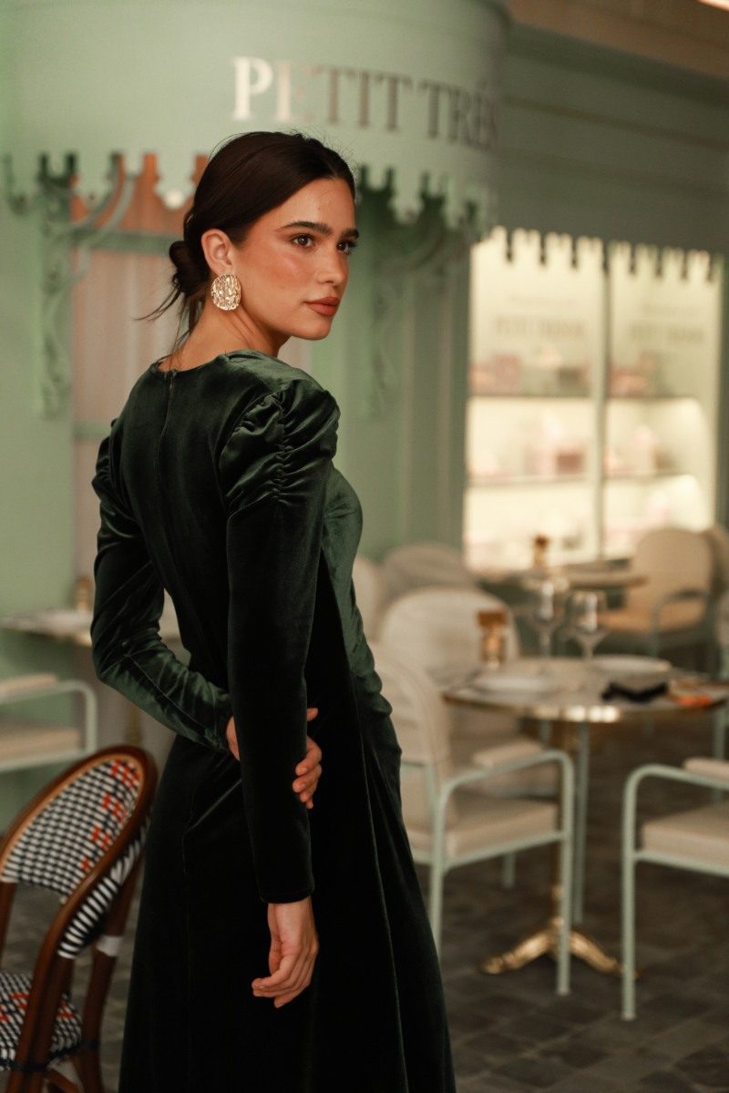 Vestido Fiesta | Terciopelo | Eventos Navidad | Verde | Besbre | 1 Ud Talla Xs