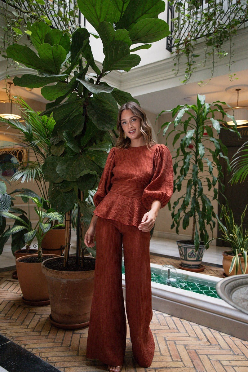 Conjunto Marne | Falda y Pantalón | Teja