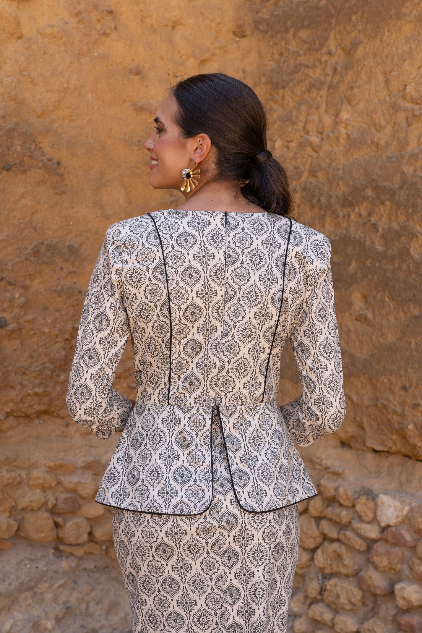 Conjunto Invitada Boda | Top y Falda | Estampado | Pisa