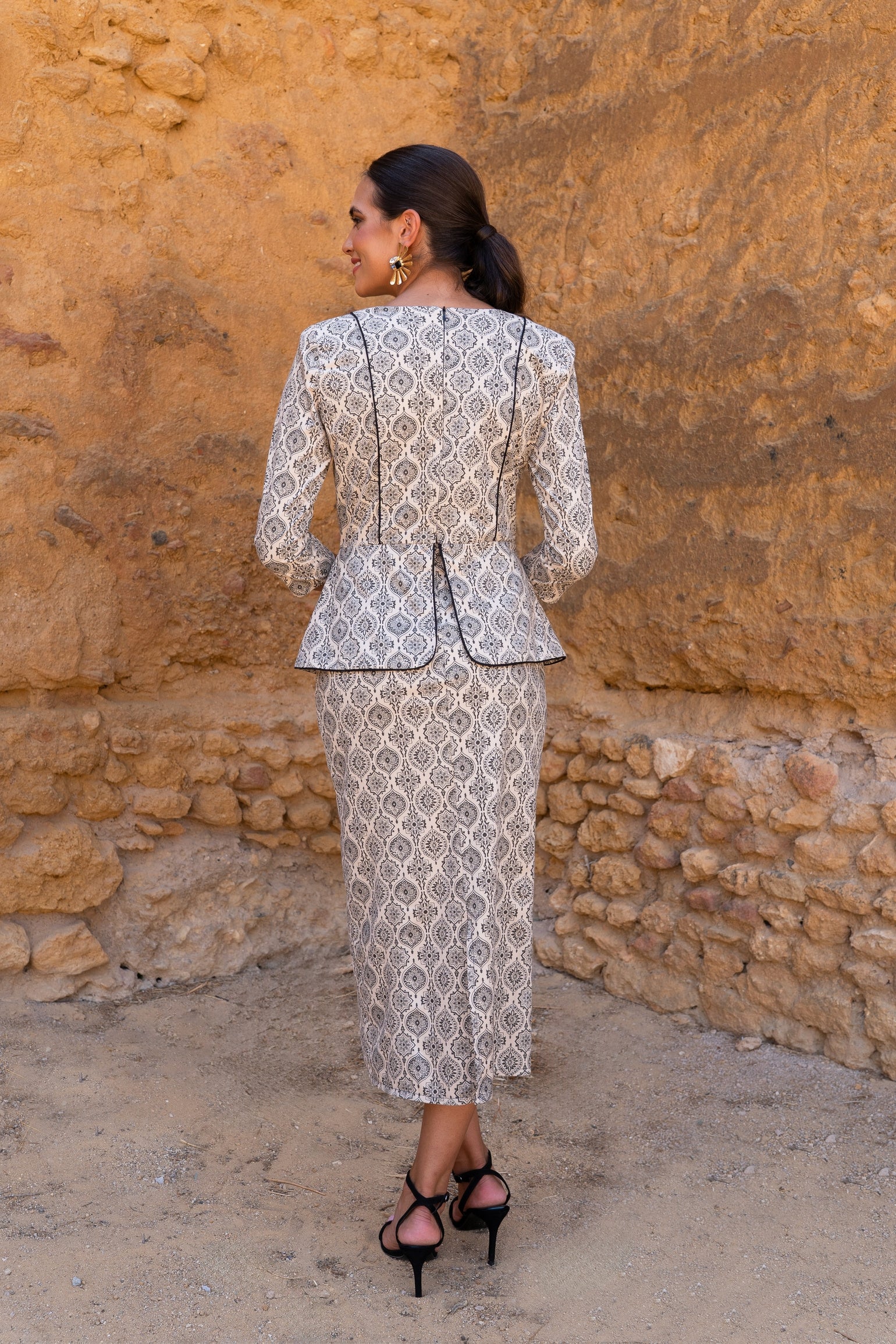 Conjunto Invitada Boda | Top y Falda | Estampado | Pisa