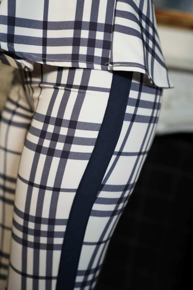 Conjunto Vichy | Top y Pantalón | Blanco y Azul Marino