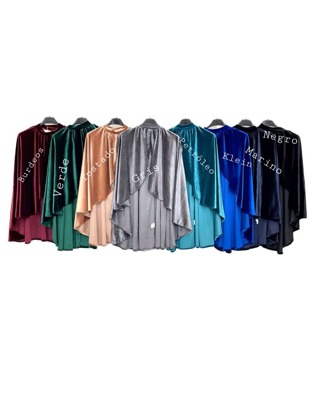 Capa Terciopelo Elevación Cuello | Varios Colores