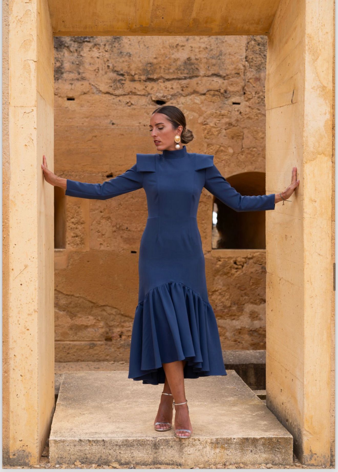 Robe Rocroi | Maxi volant | Bordeaux | 1 pièce. Taille M