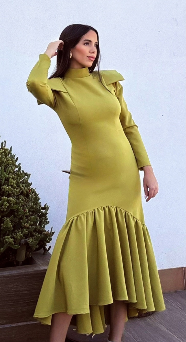 Vestido Invitada Boda | Maxivolante | Varios Colores | Rocroi