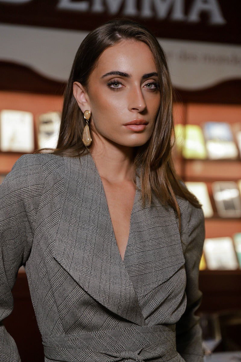 Traje Sienna | Estampado Cuadros | Gris