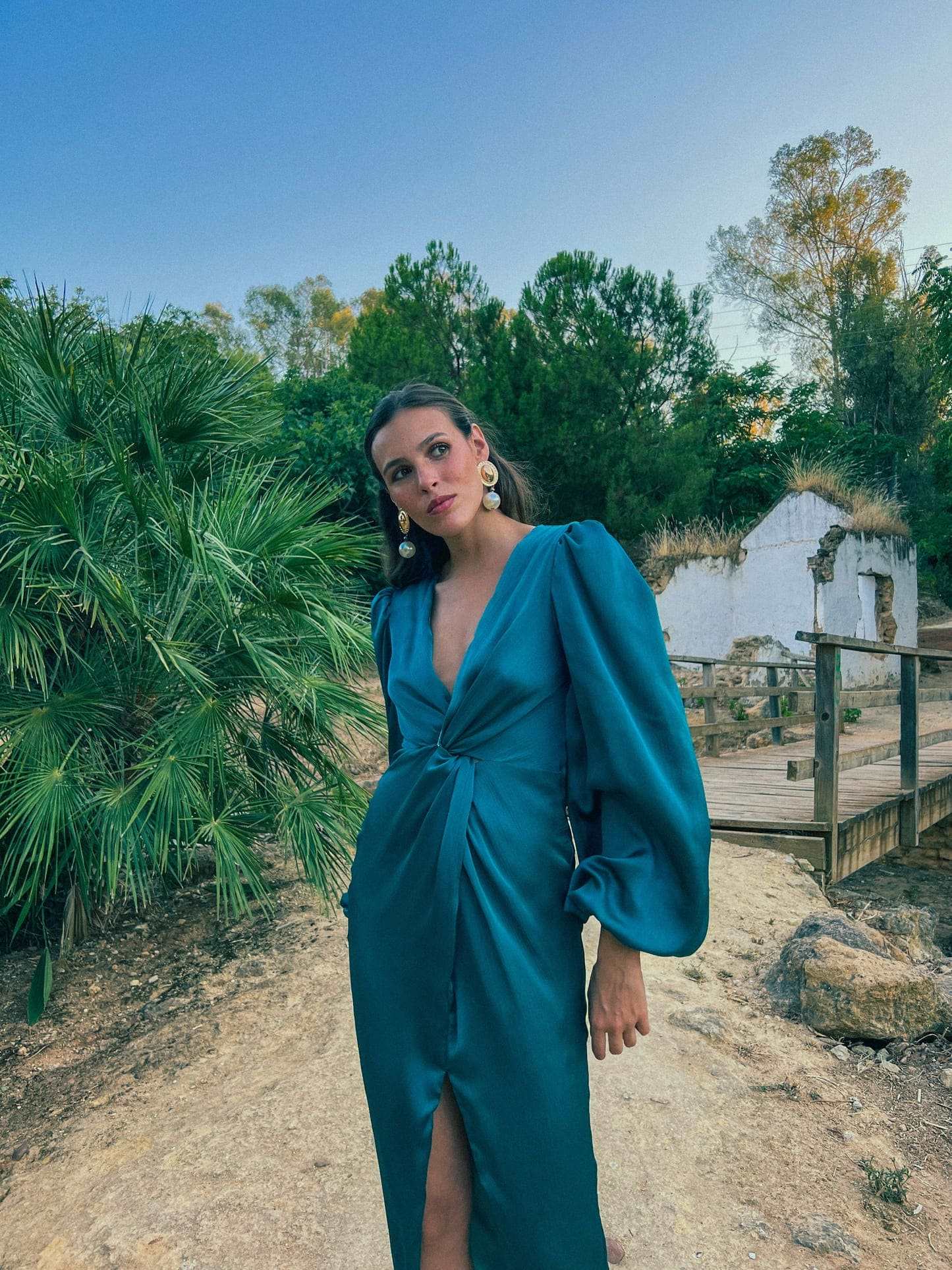 Vestido | Mangas Abullonadas | Rojo | Chambery