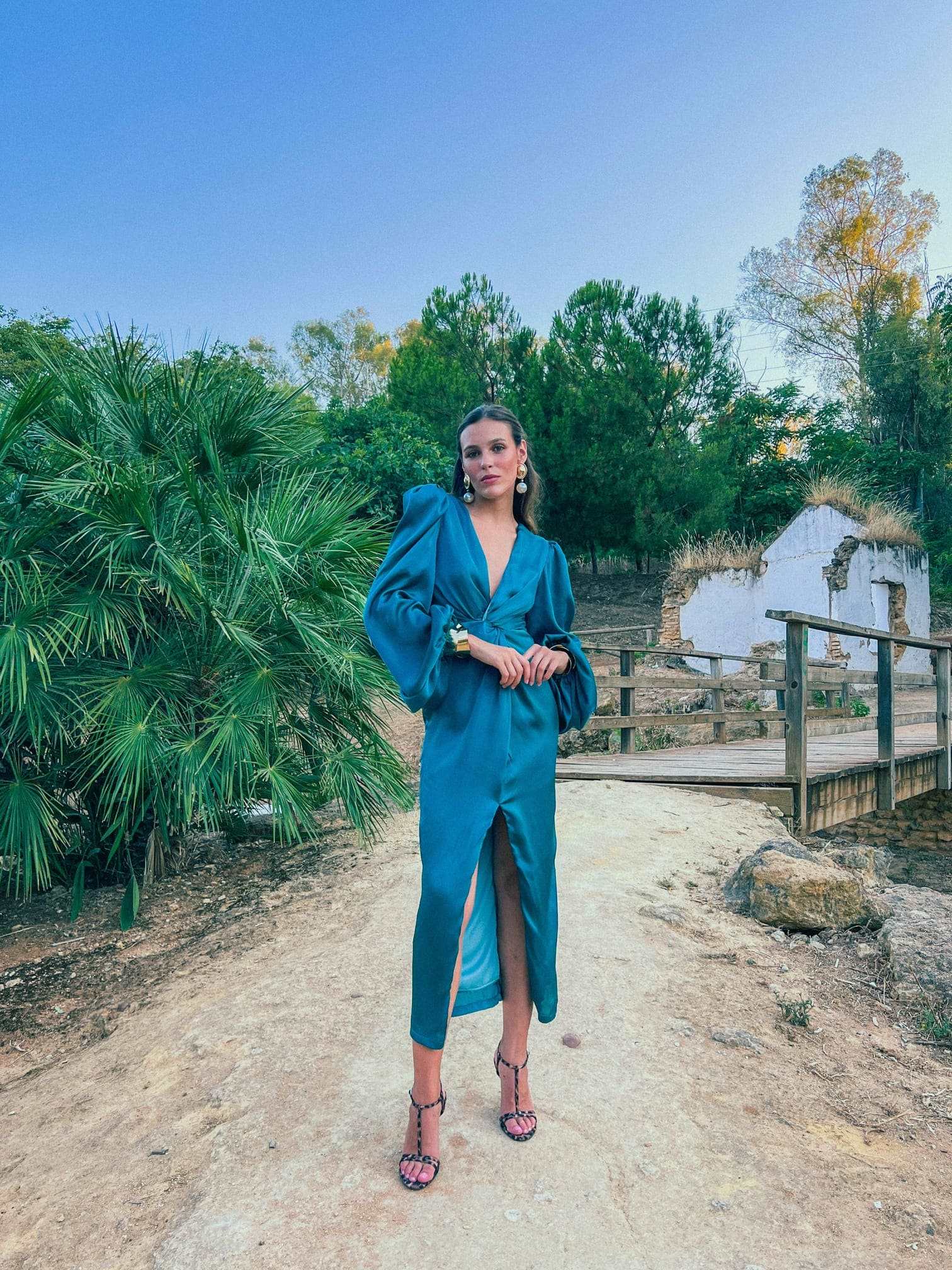 Vestido | Mangas Abullonadas | Rojo | Chambery