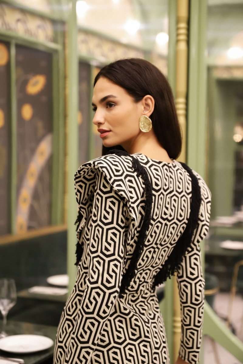 Vestido Invitada Boda Estampado Volantes Clarise Delacroix