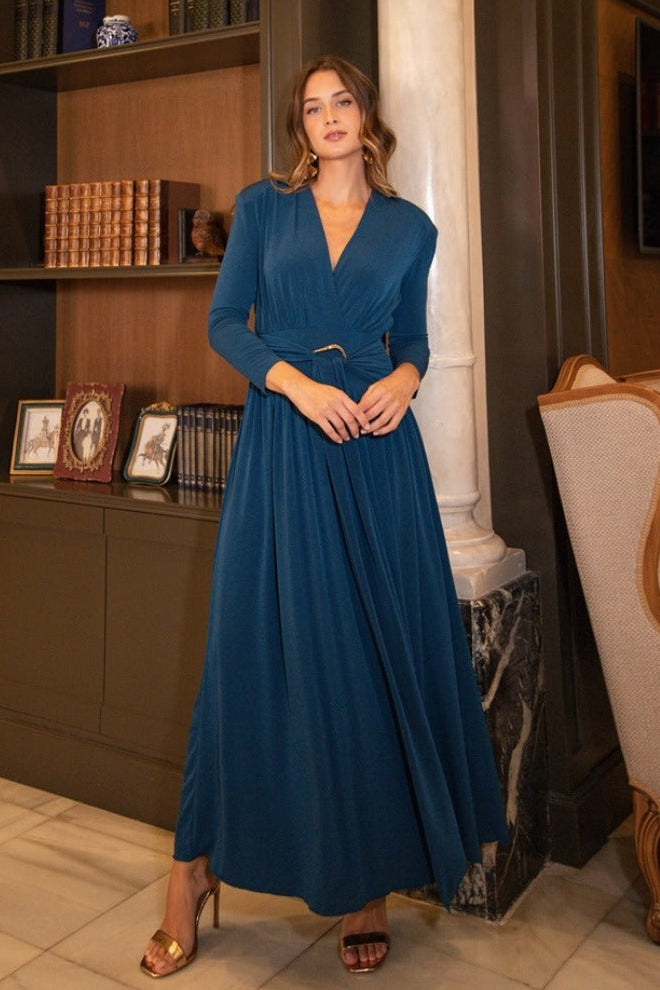 Vestido Therain | Punto Liso | Azul