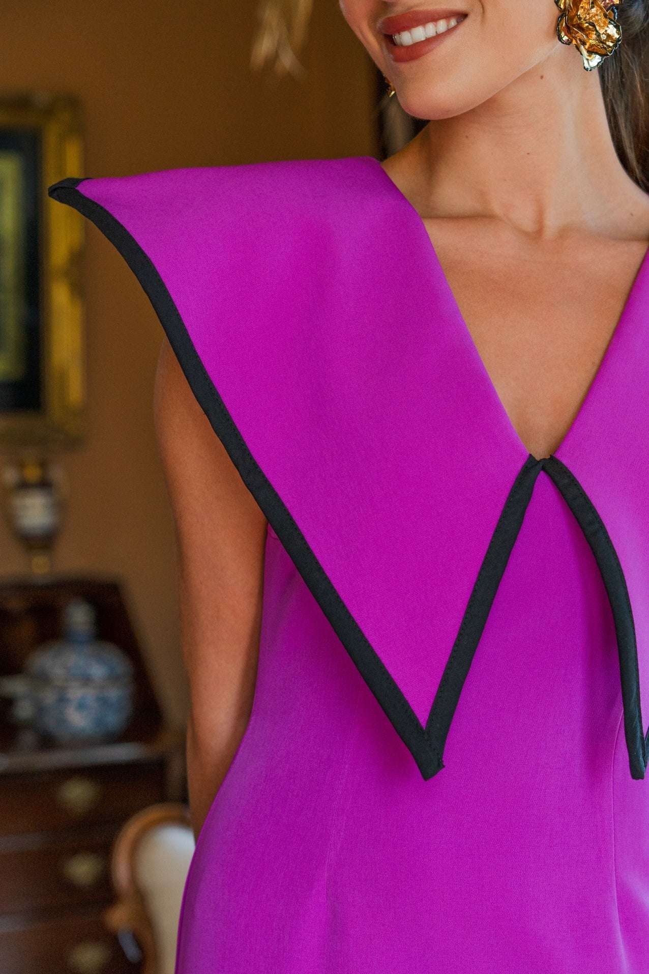 Vestido Invitada Boda | Solapas | Celeste | Fucsia | Louvre