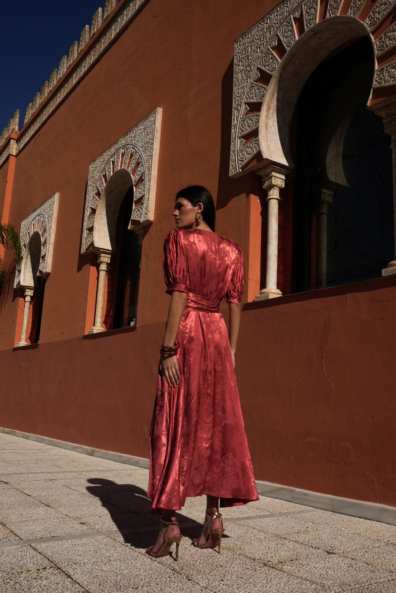 Vestido Annette | Invitada Boda | Graduación | Estampado Teja