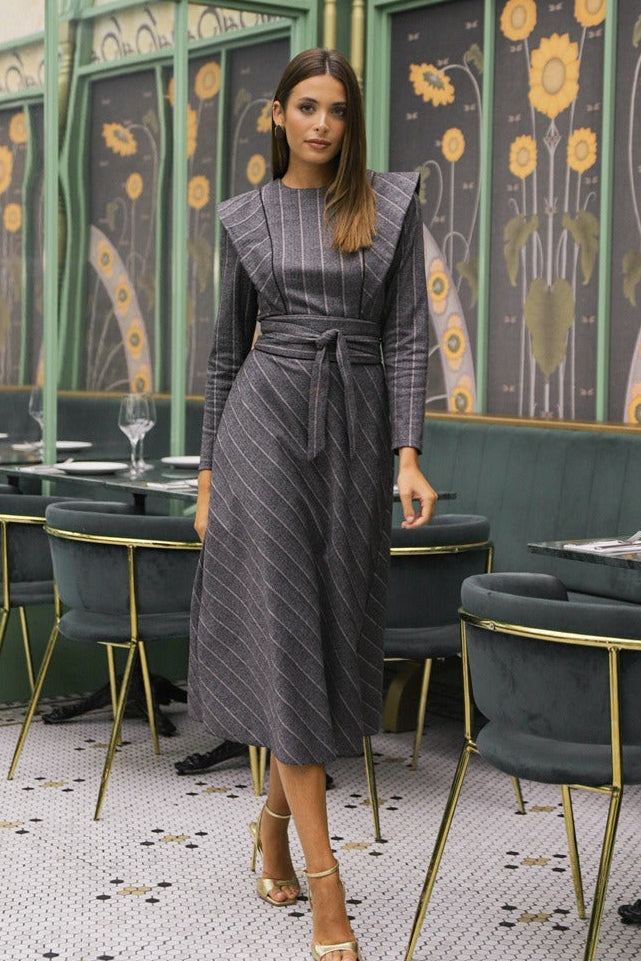Vestido Elysee | Solapas | Gris