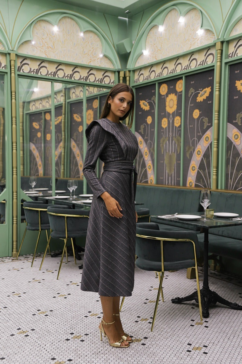Vestido Elysee | Solapas | Gris