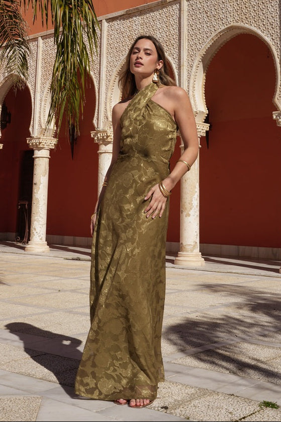 Vestido Murat | Invitada Boda | Graduación | Estampado Oliva