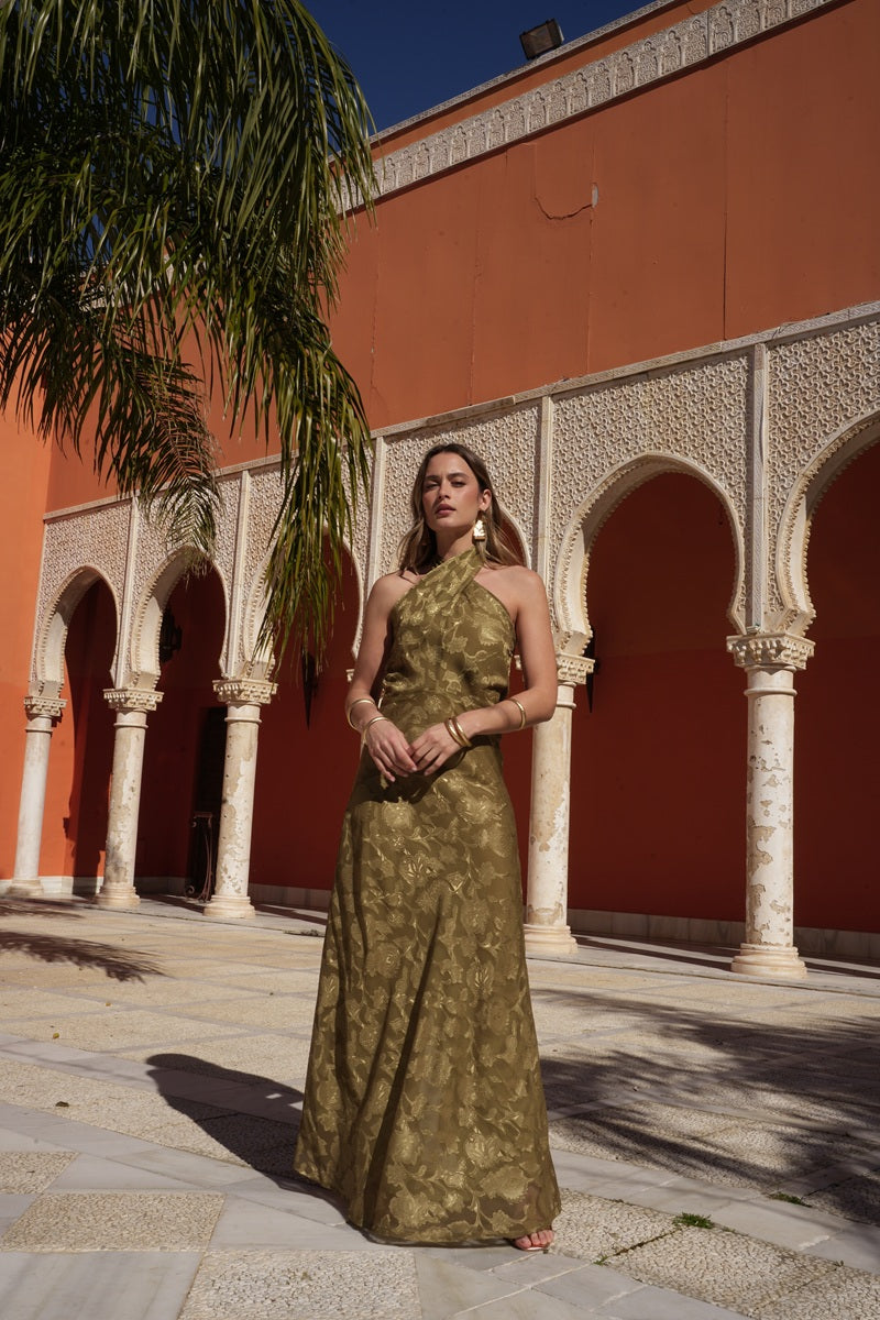Vestido Murat | Invitada Boda | Graduación | Estampado Oliva