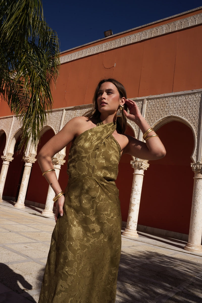 Vestido Murat | Invitada Boda | Graduación | Estampado Oliva