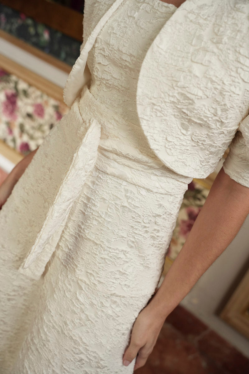 Vestido Madre Comunión | Jacquard | Blanco Roto | Amour