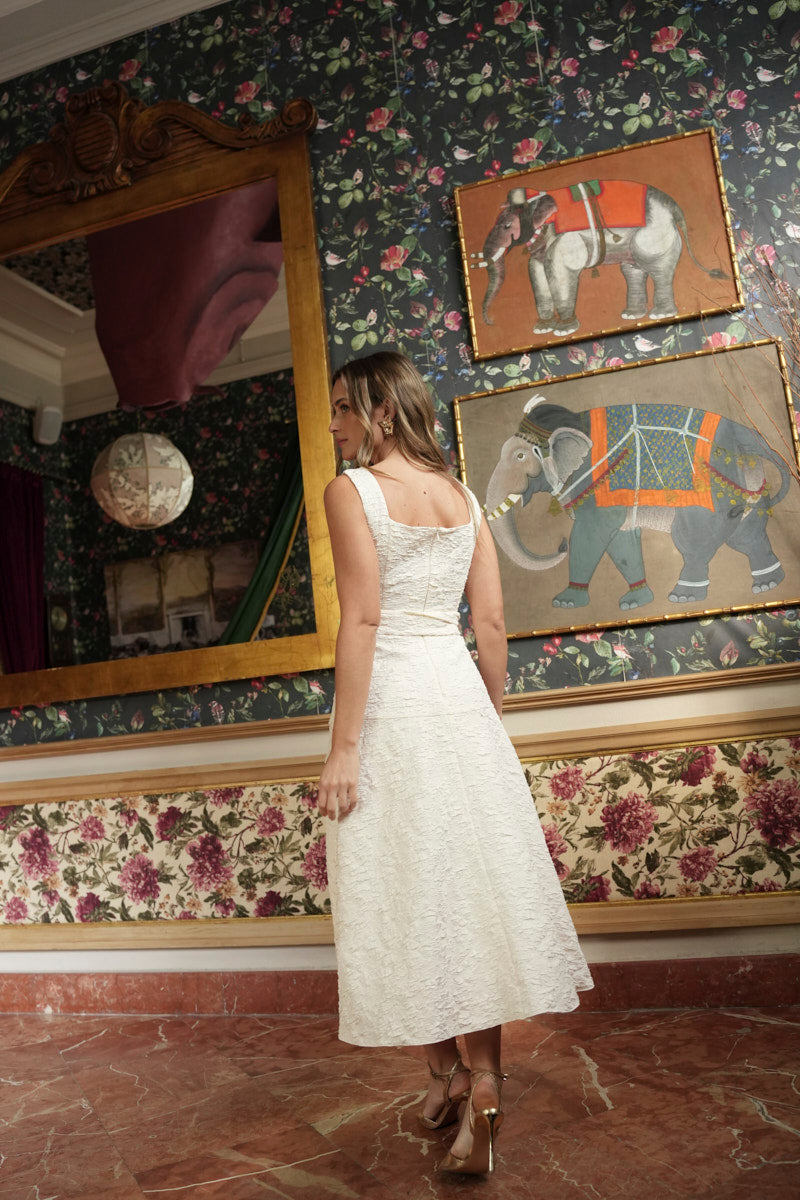 Vestido Madre Comunión | Jacquard | Blanco Roto | Amour