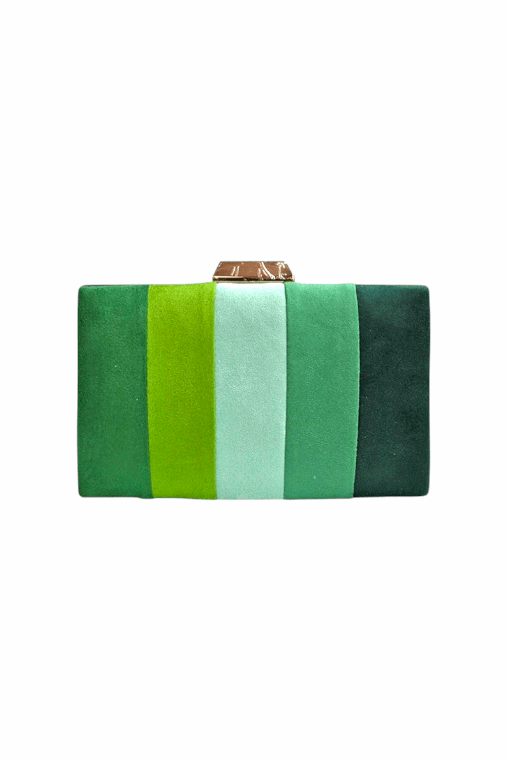 Bolso De Fiesta Clutch | Antelina | Rayas | Verdes