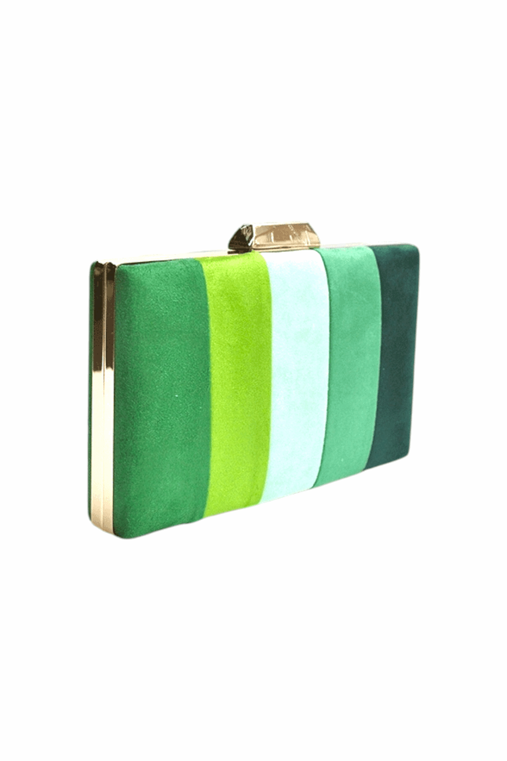 Bolso De Fiesta Clutch | Antelina | Rayas | Verdes