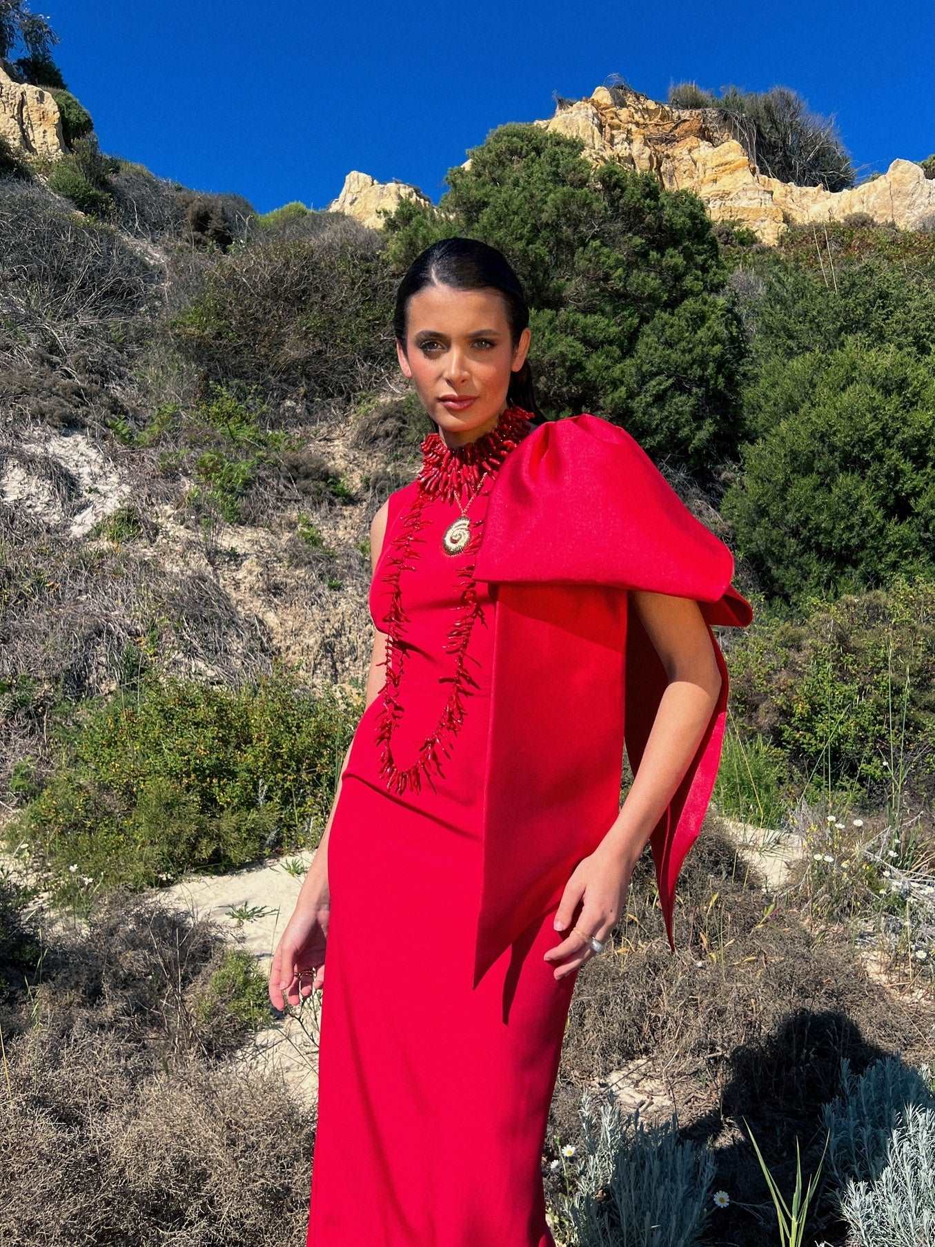 Vestido Invitada Boda | Lazo | Rojo, Amarillo, Lila | Sorrento