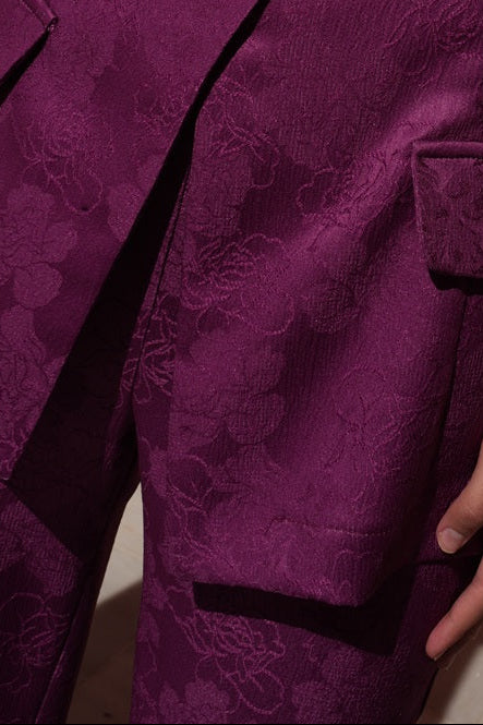 Traje Invitada Boda | Estampado | Berenjena | Rocroi