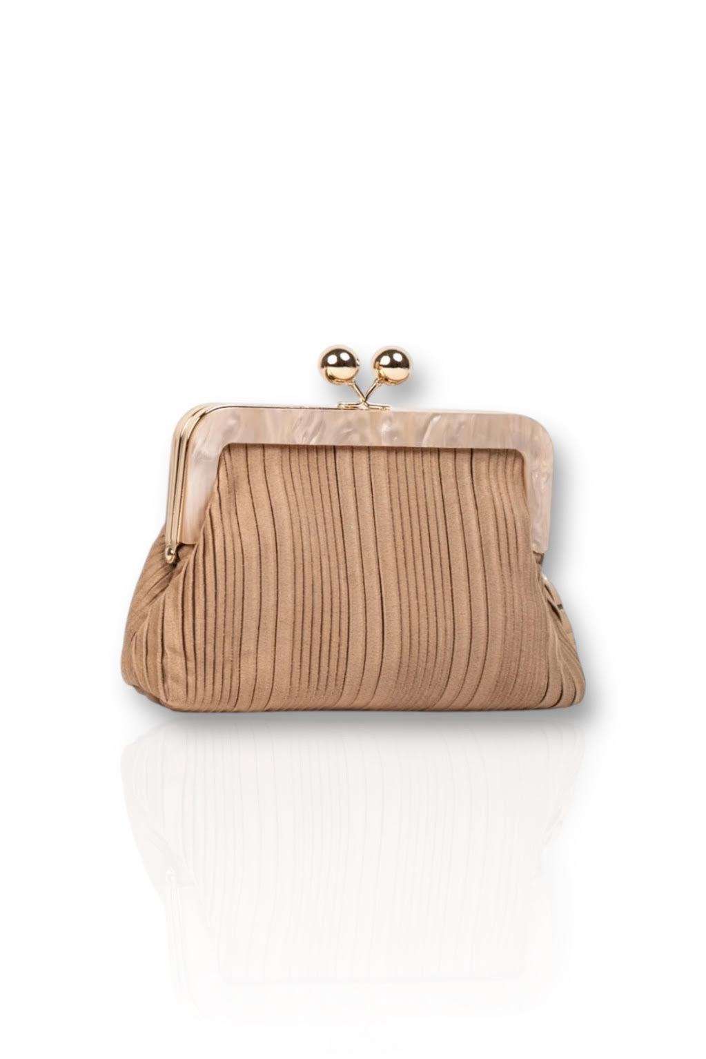 Bolso De Fiesta Clutch | Antelina | Camel | Brisa