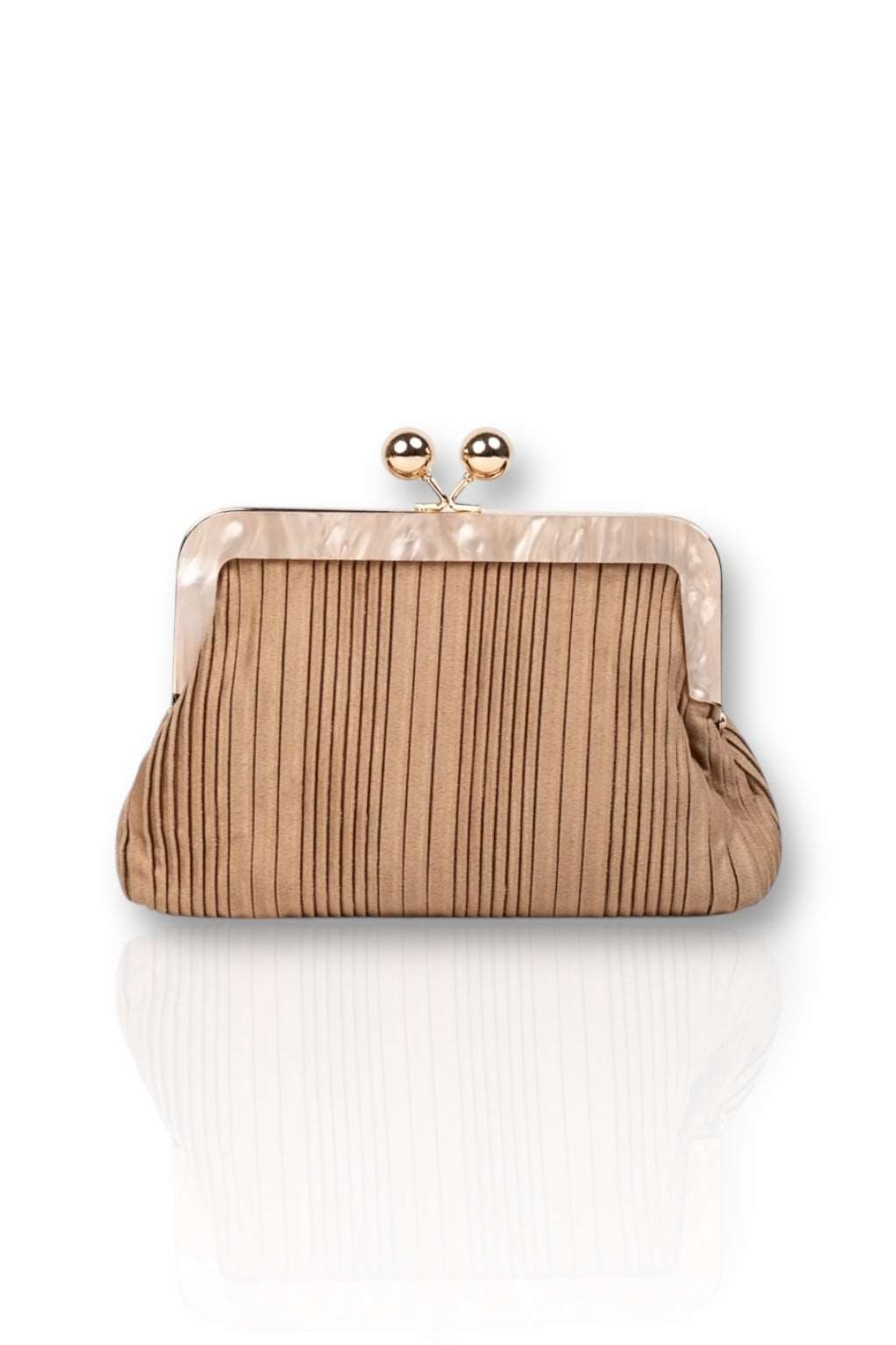 Bolso De Fiesta Clutch | Antelina | Camel | Brisa