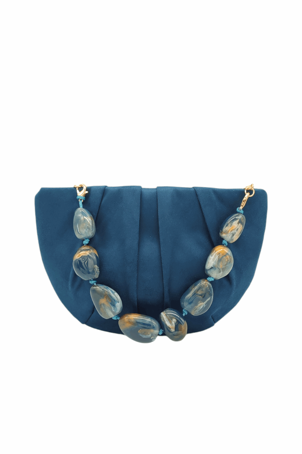 Bolso De Fiesta | Clutch | Asa Mano o Cadena Larga | Azul Petróleo