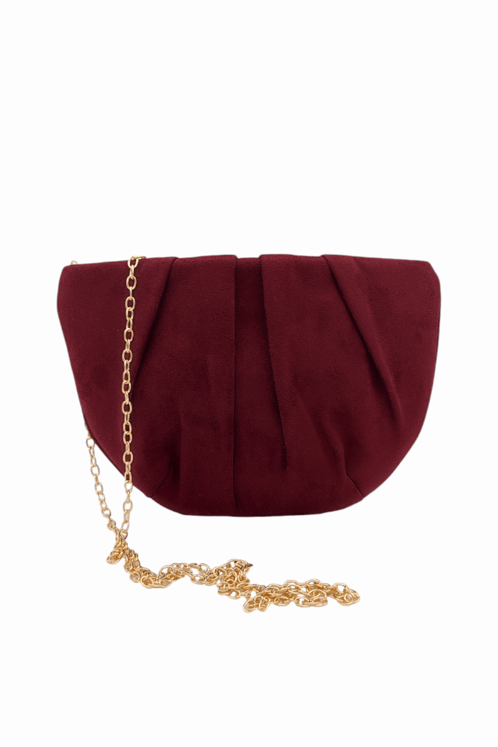 Bolso De Fiesta Clutch Asa Mano o Cadena Larga Burdeos