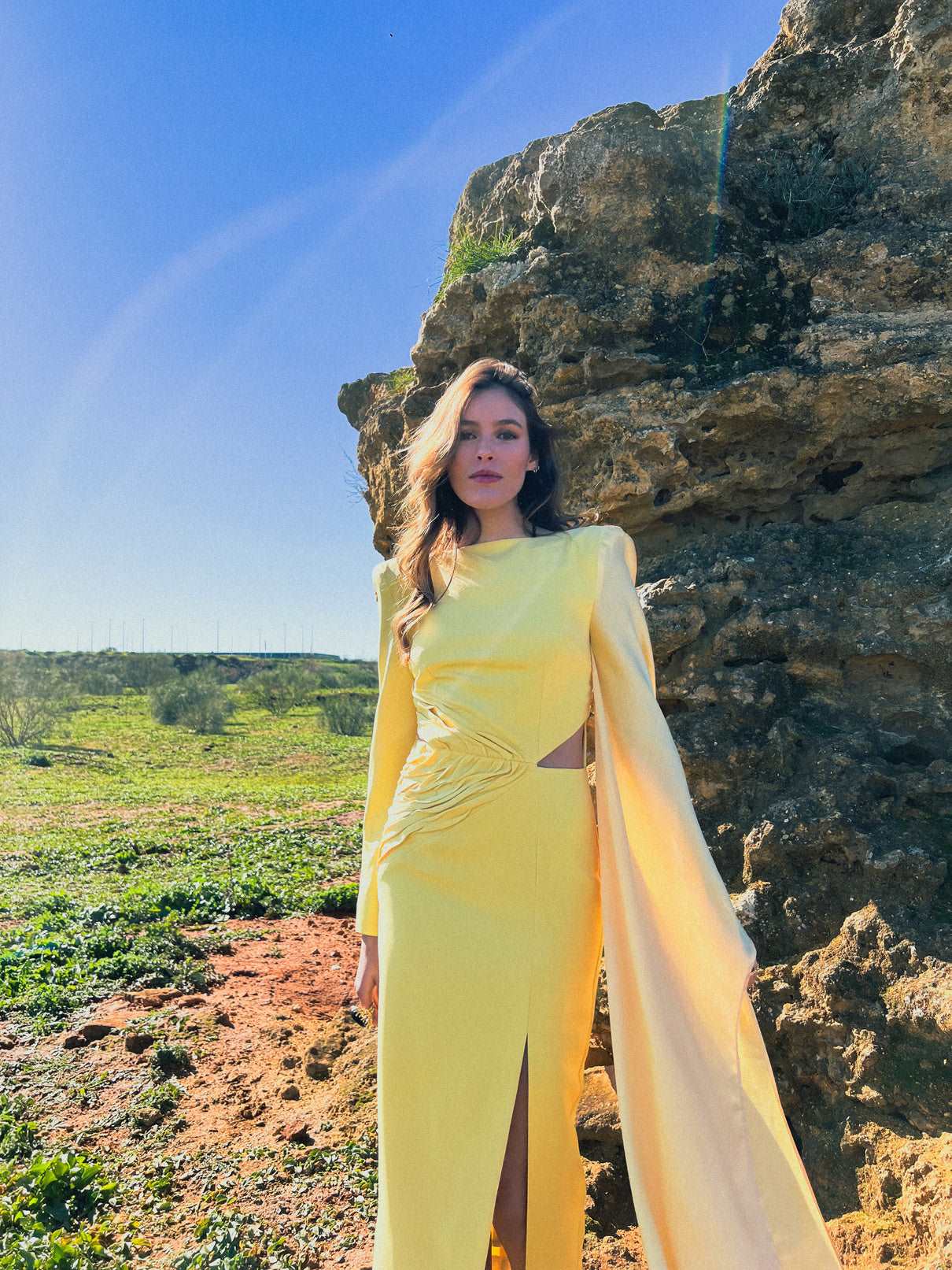 Vestido Burdeaux Amarillo