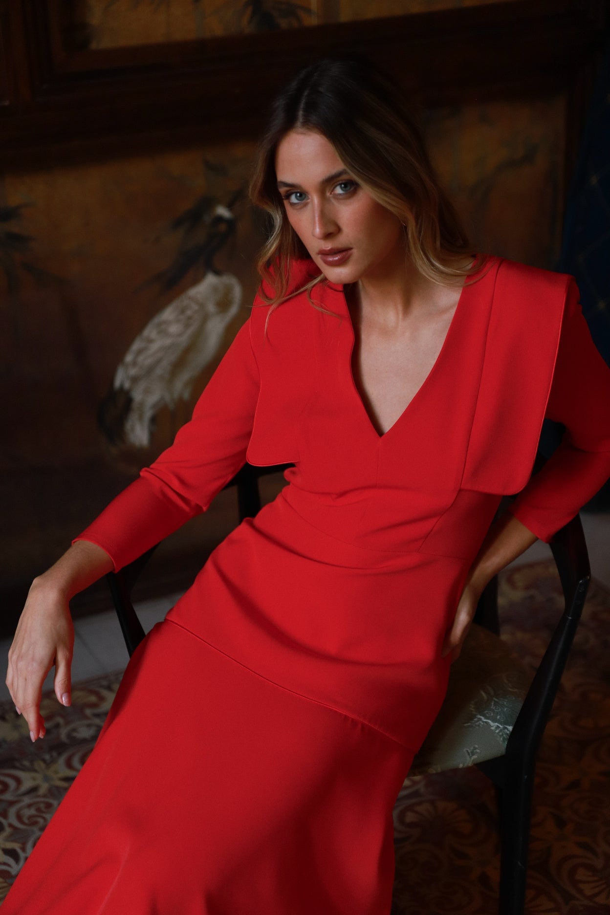 Wedding Guest Dress | Events | Lapels | Red | Lyon