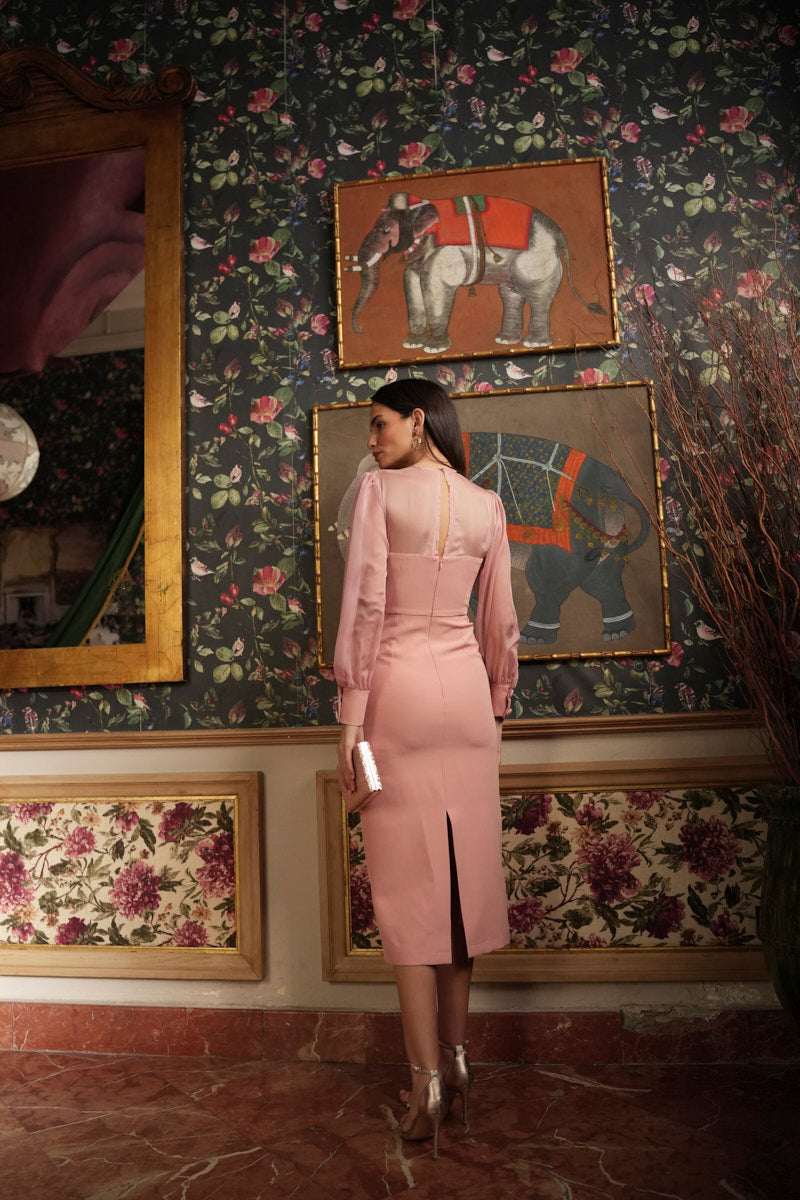 Vestido Madre Comunión | Gasa | Rosa Nude | Opera