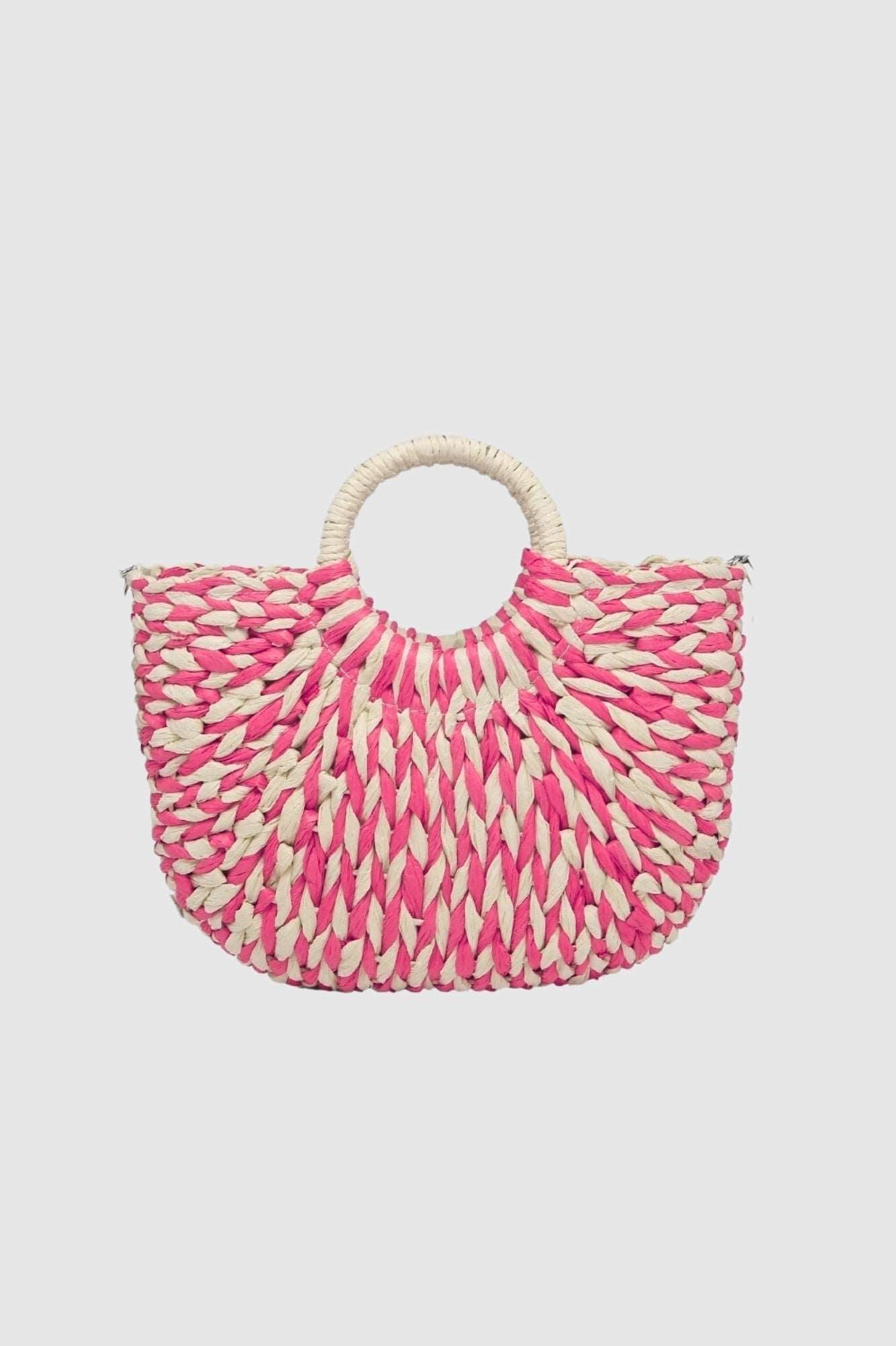 Bolso Cesta | Doble Asa Mano | Asa Larga Desmontable | Rosa - Delacroix | Vestidos de Invitada para Bodas, Fiesta y Eventos