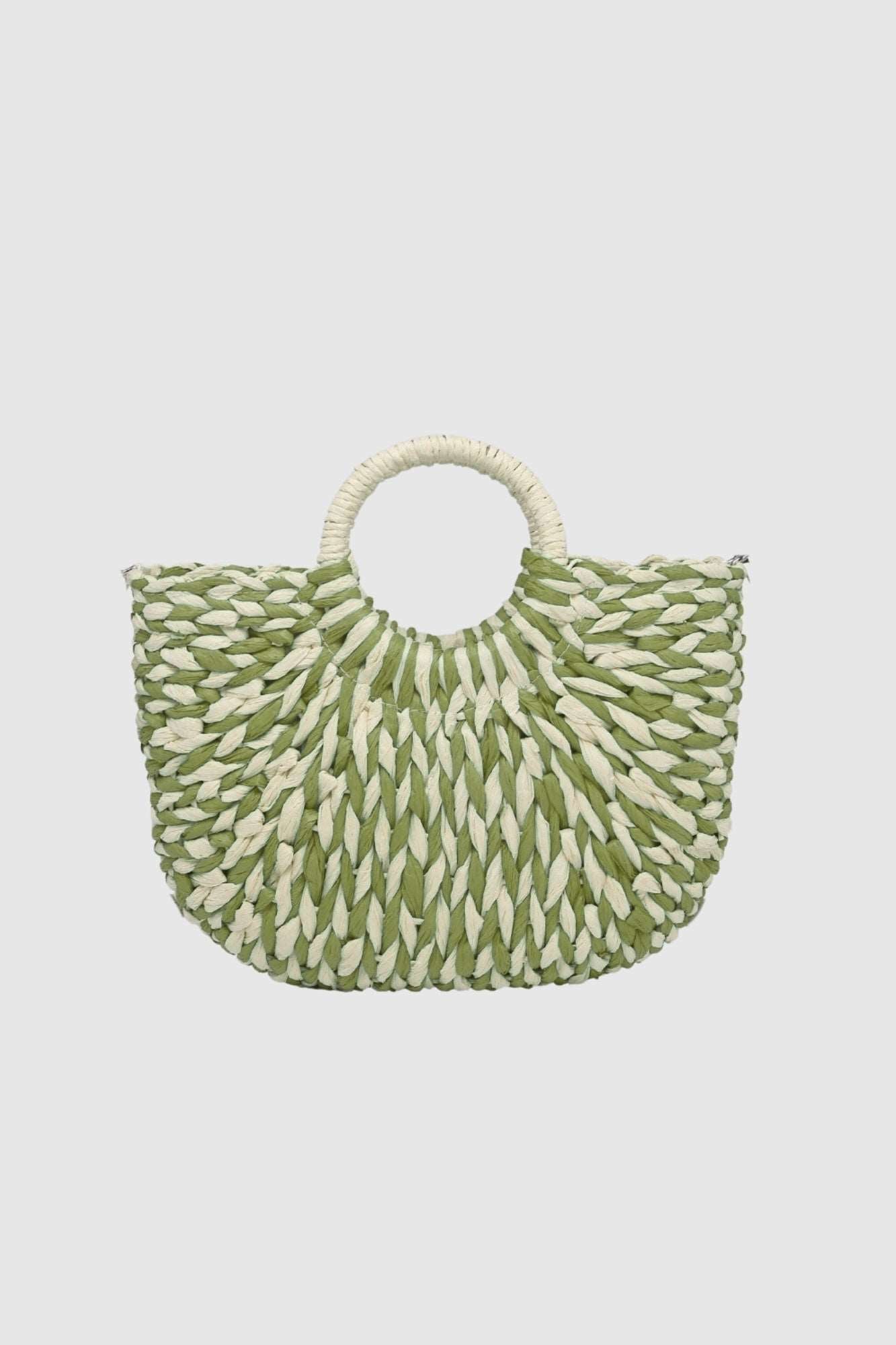 Bolso Cesta | Doble Asa Mano | Asa Larga Desmontable | Verde - Delacroix | Vestidos de Invitada para Bodas, Fiesta y Eventos