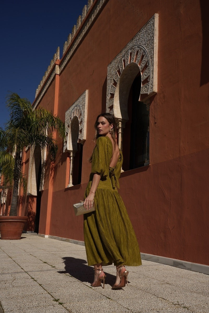 Conjunto Voltaire | Falda y Top | Verde Oliva