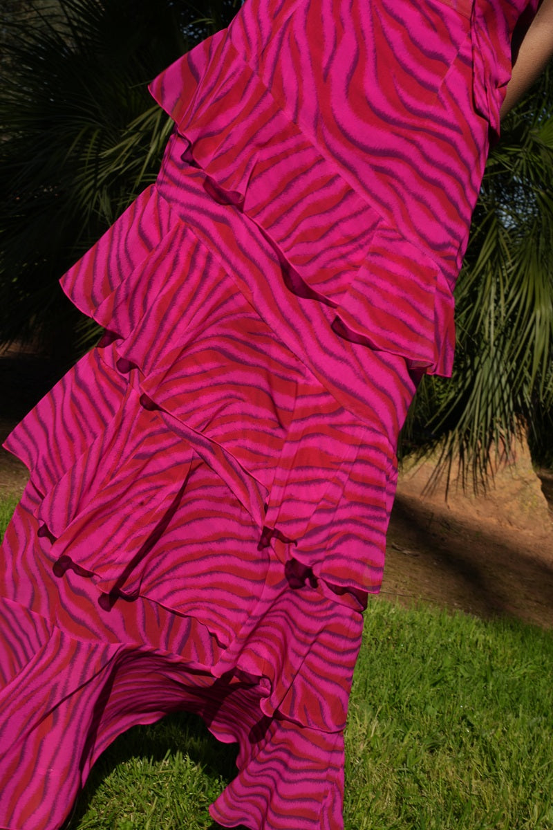 Conjunto Toscana | Volantes | Estampado | Fucsia