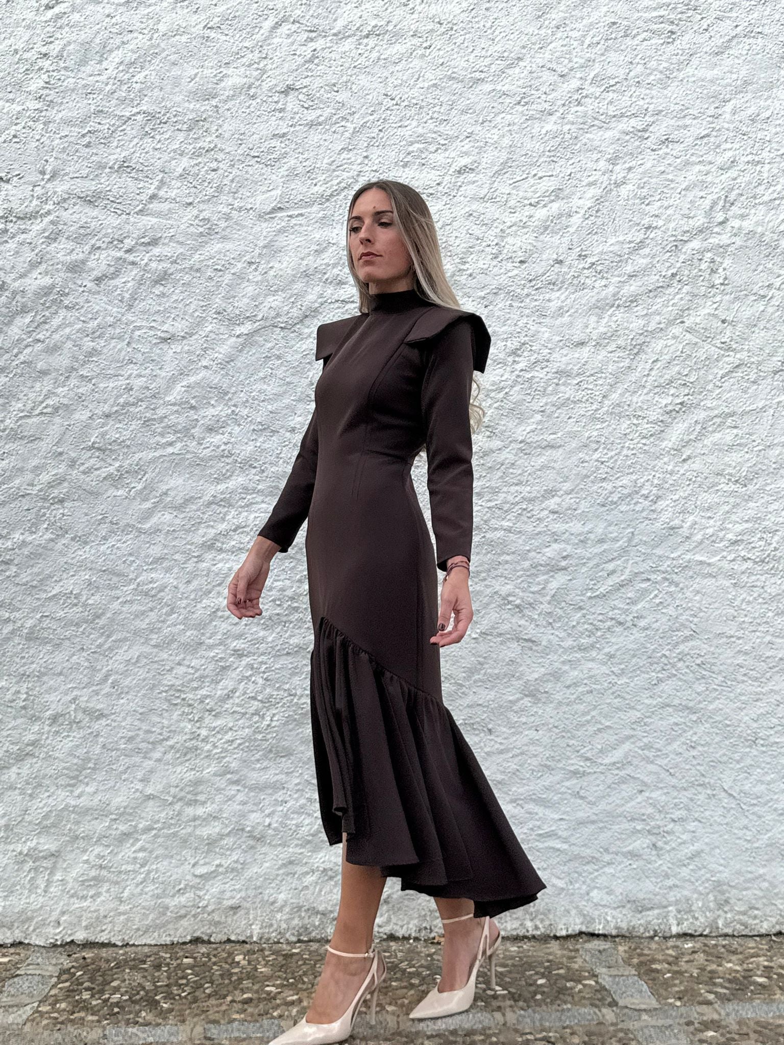 Vestido Invitada Boda | Maxivolante | Varios Colores | Rocroi