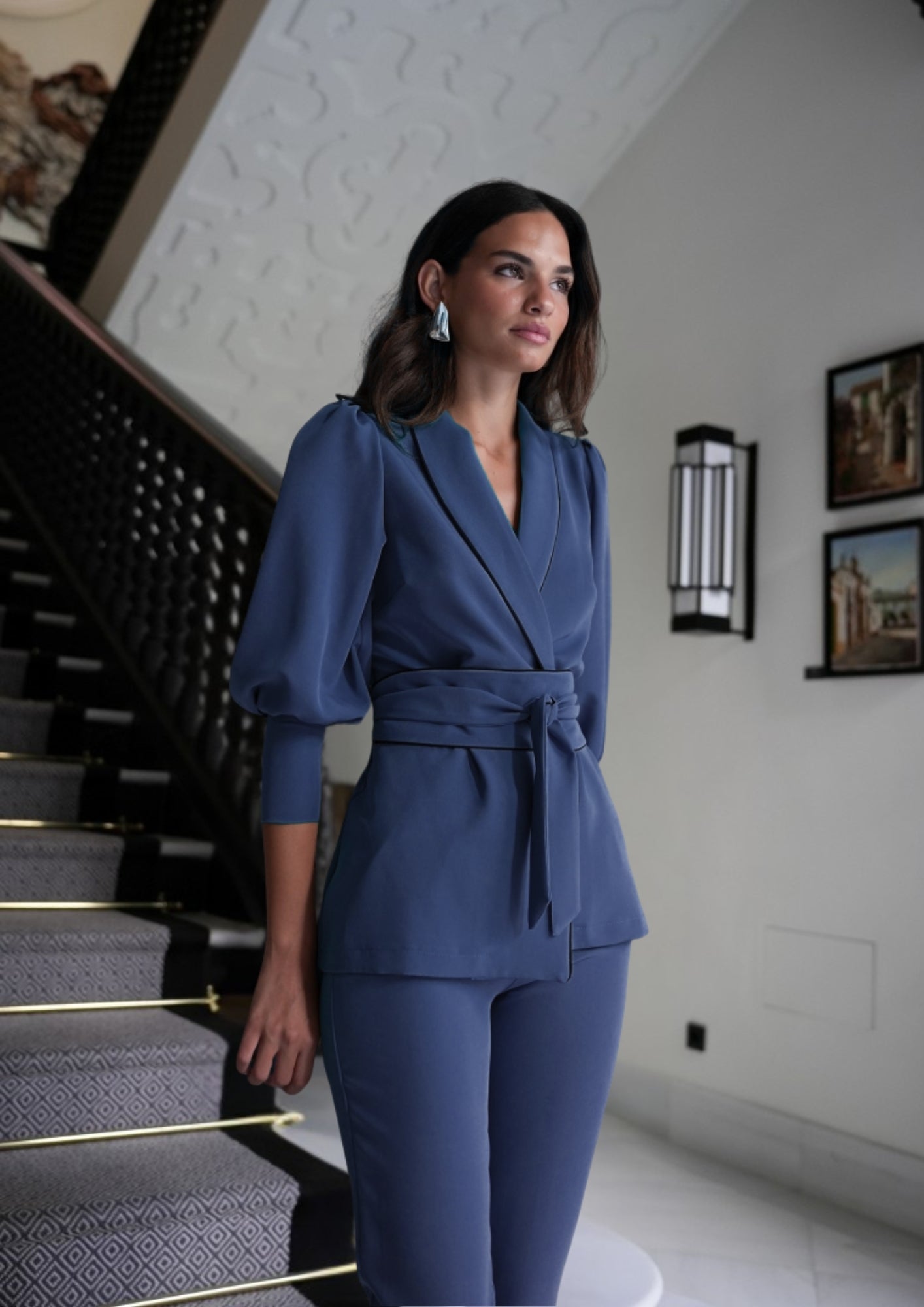 Traje Invitada Boda | Lazo | Azul | Valentina