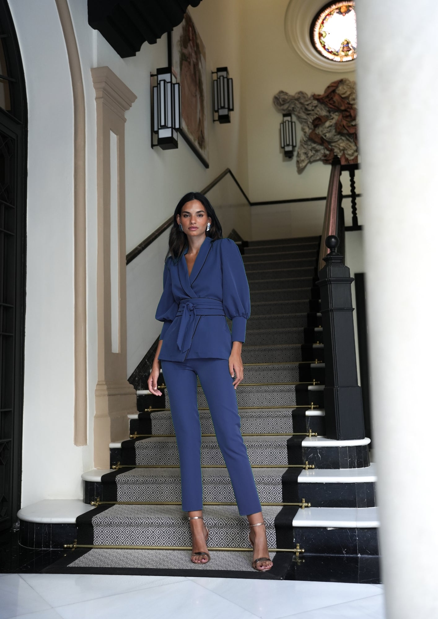 Traje Invitada Boda | Lazo | Azul | Valentina