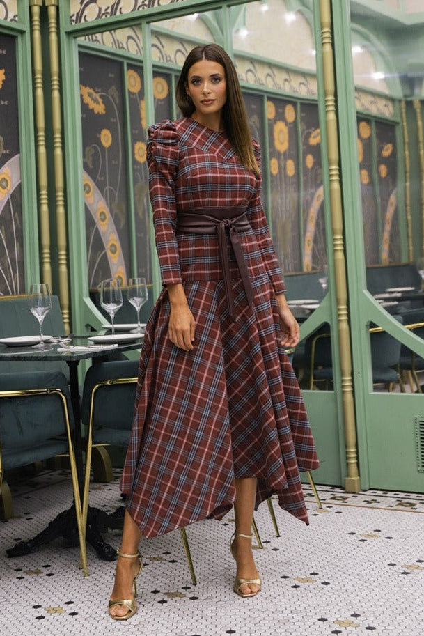 Vestido Glacee | Estampado Cuadros | Lazada