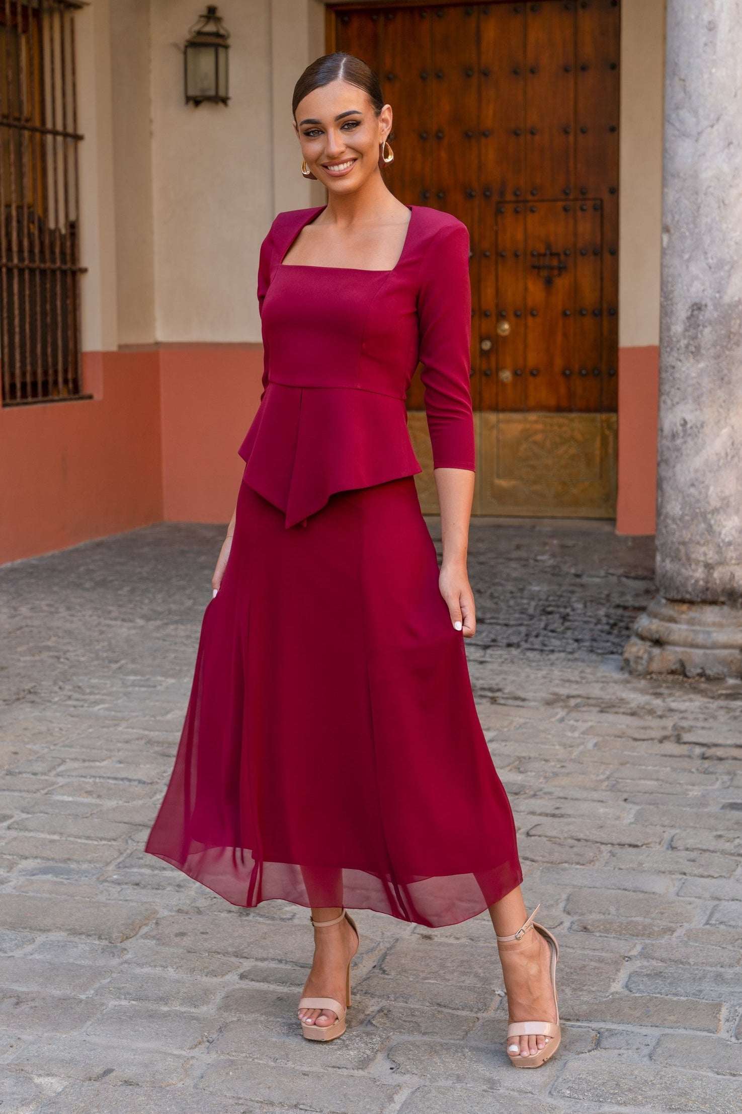 Vestido Dupont | Peplum | Gasa | Verde