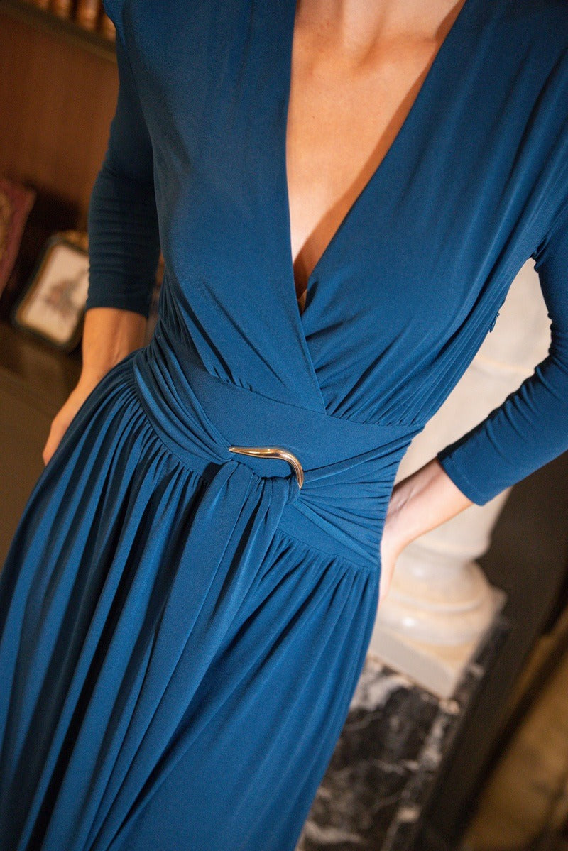 Vestido Therain | Punto Liso | Azul