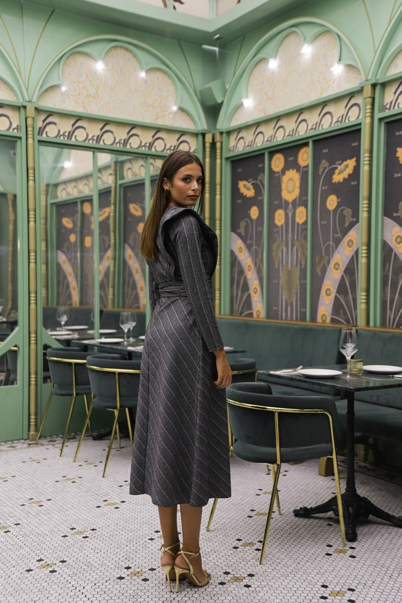 Vestido Elysee | Solapas | Gris