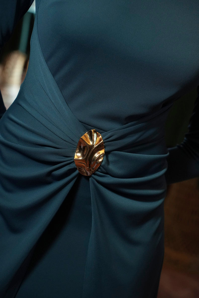 Vestido Elysee | Drapeado | Verde